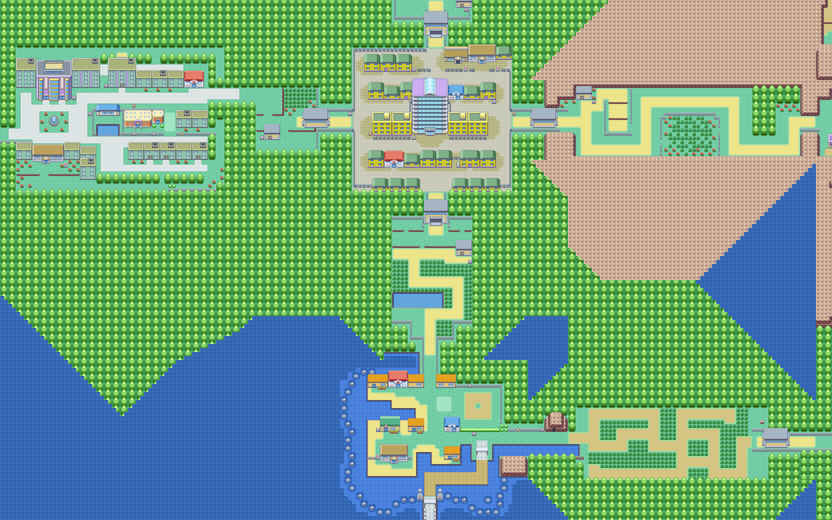 Pokémon Journeys world map - Celadon, Saffron and Vermilion City