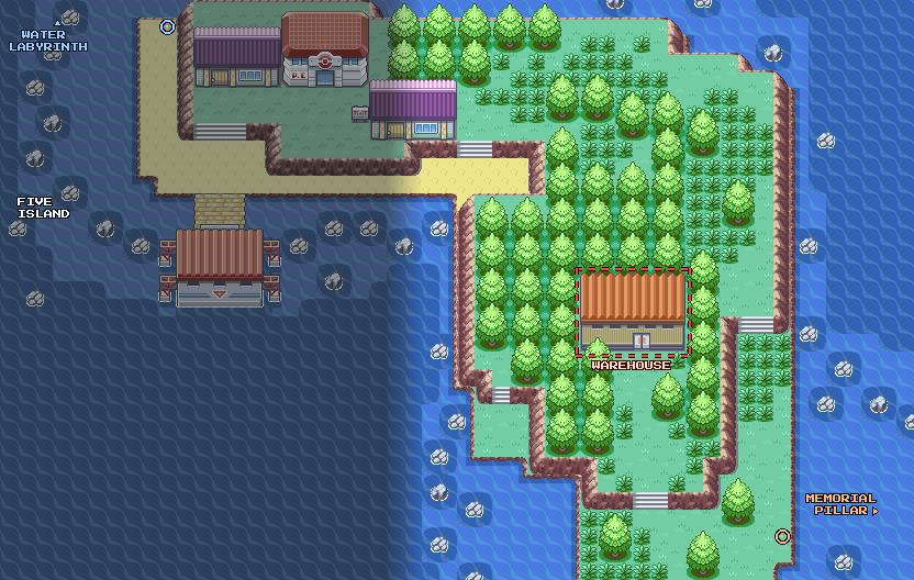 Pokémon Journeys overworld - Five Island meadow on the Sevii Islands